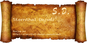 Sternthal Dezső névjegykártya